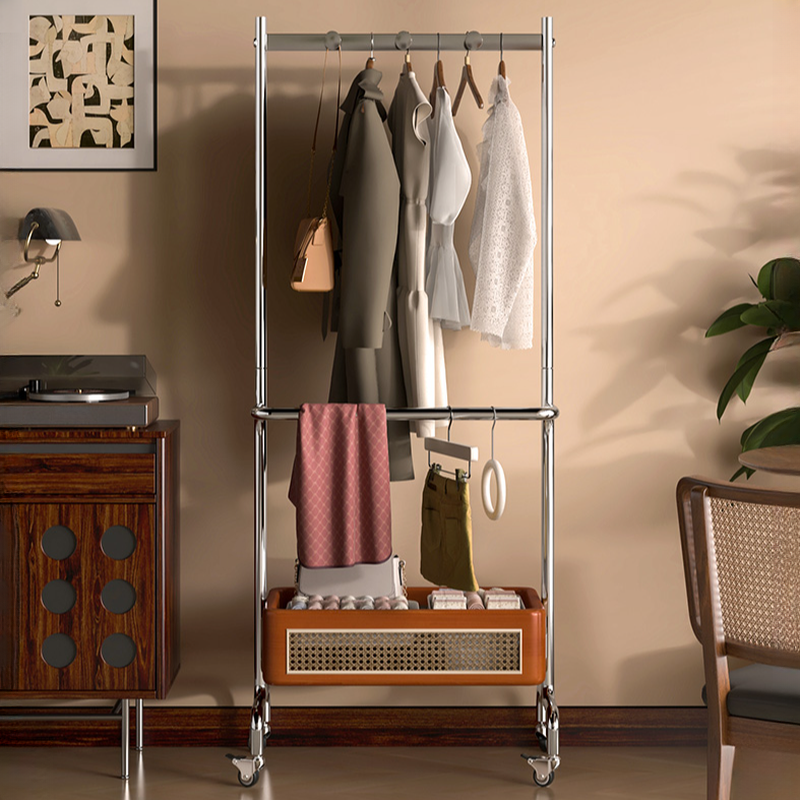 Simplistic Metal Hall Tree with Stockroom Storage and 1 Shelf