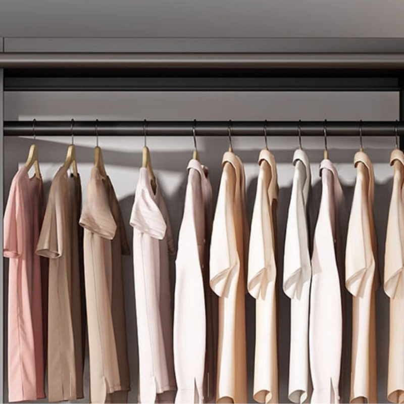 Minimalist Coat Rack with Stockroom, 2 Shelves/1 Shelf, and Alloy Frame