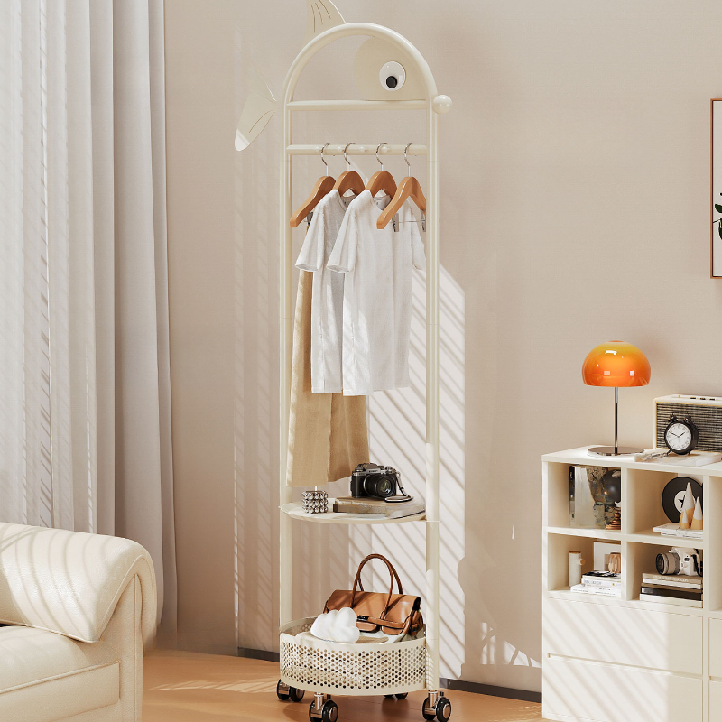 Modish Hall Rack with Open-air Storage and Stand