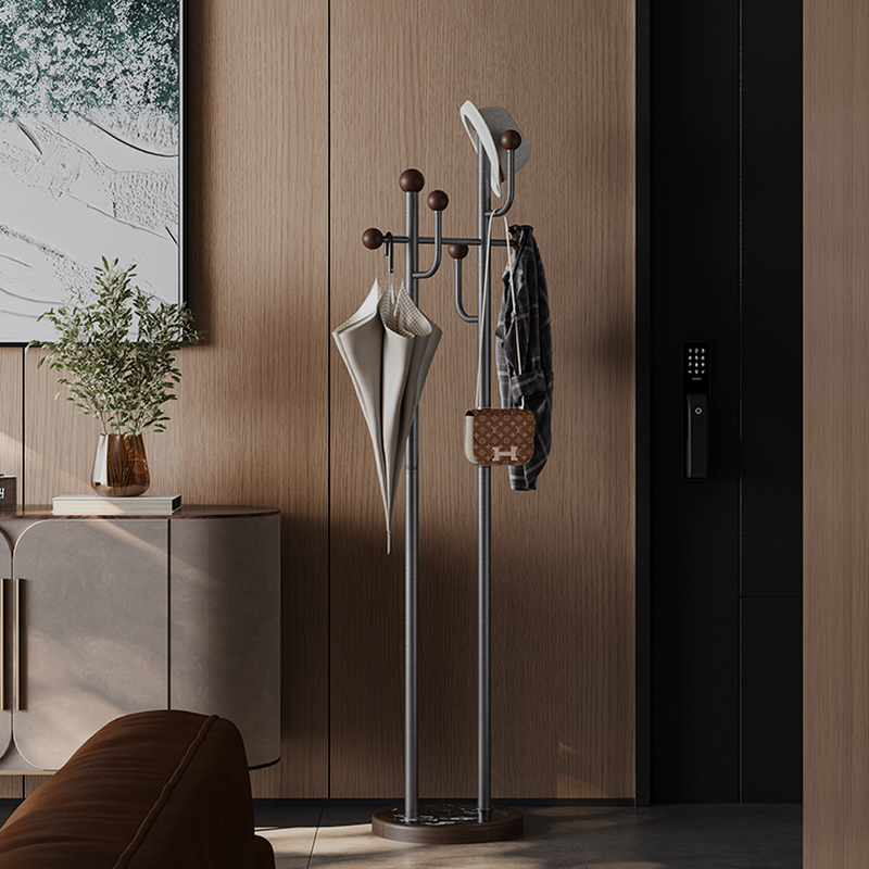 Midnight Black Simplistic Hall Tree with Stockroom, 1 Shelf, Metal Frame, and Alloy Hook