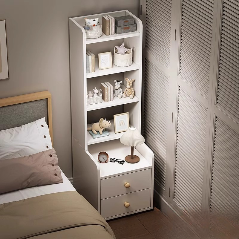 Modish Open Shelf Nightstand with Engineered Wood and 4/5/3 Shelves