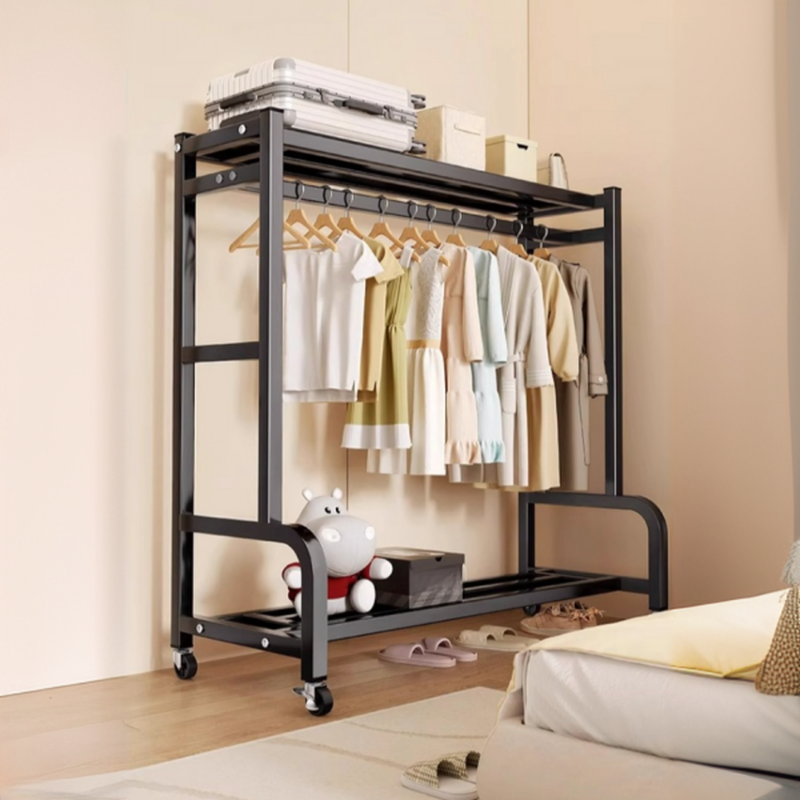 Modern Simple Style Metal coat rack with Shelves and Hanging Rod