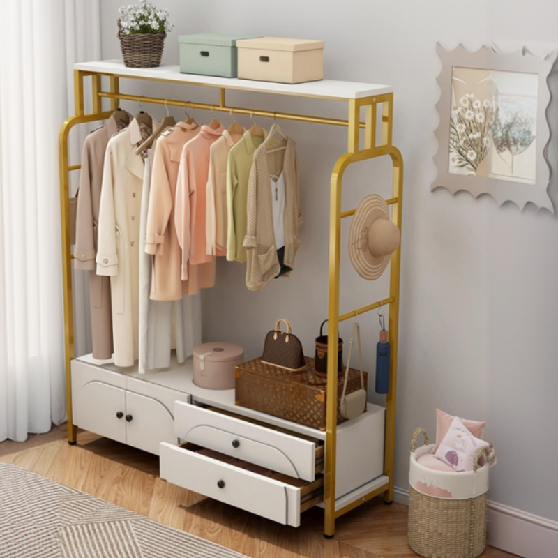 Minimalist Coat Rack with Cupboard and Open-air Storage