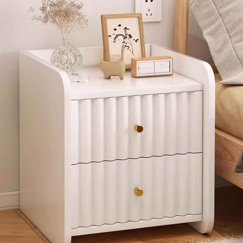 Modish Engineered Wood Drawer Storage Bedside Table and Open Shelf Nightstand