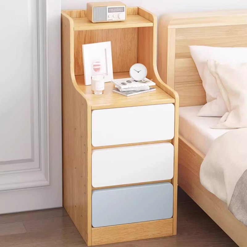 Modish Open Shelf Nightstand with Engineered Wood and 1/2 Shelves