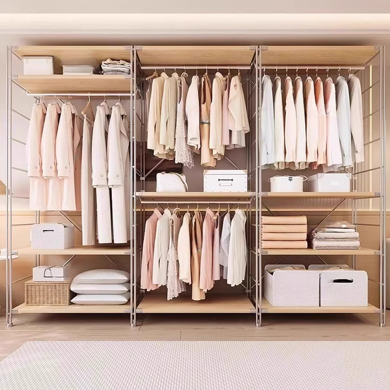 Sepia Simplistic Hall Tree with Stockroom, 2 Drawers, 5 Shelves, and Metal Frame