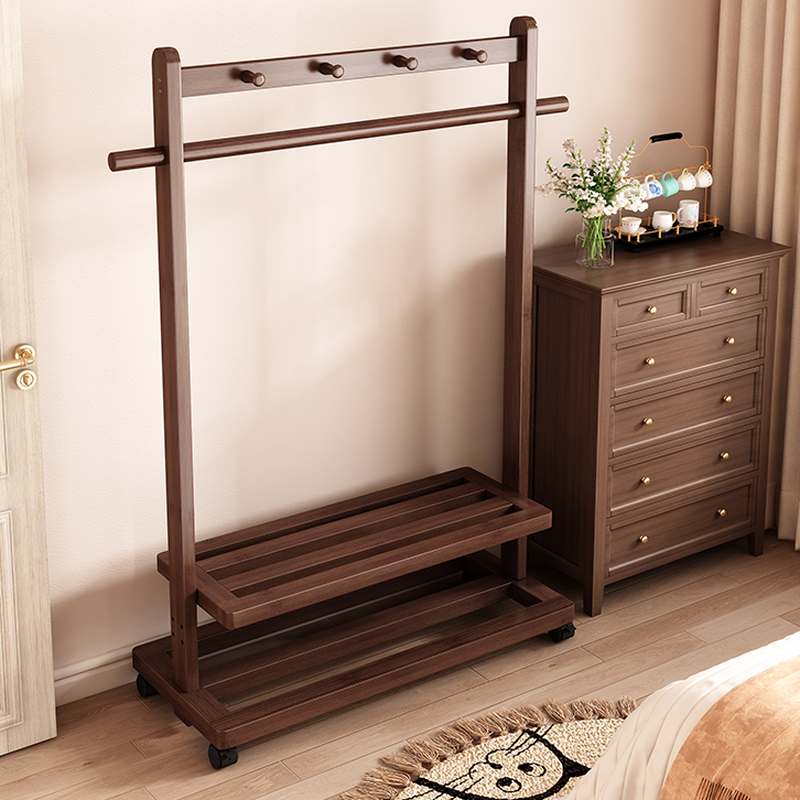 Minimalist Coat Rack with Stockroom, 2 Shelves, and 6 Hooks