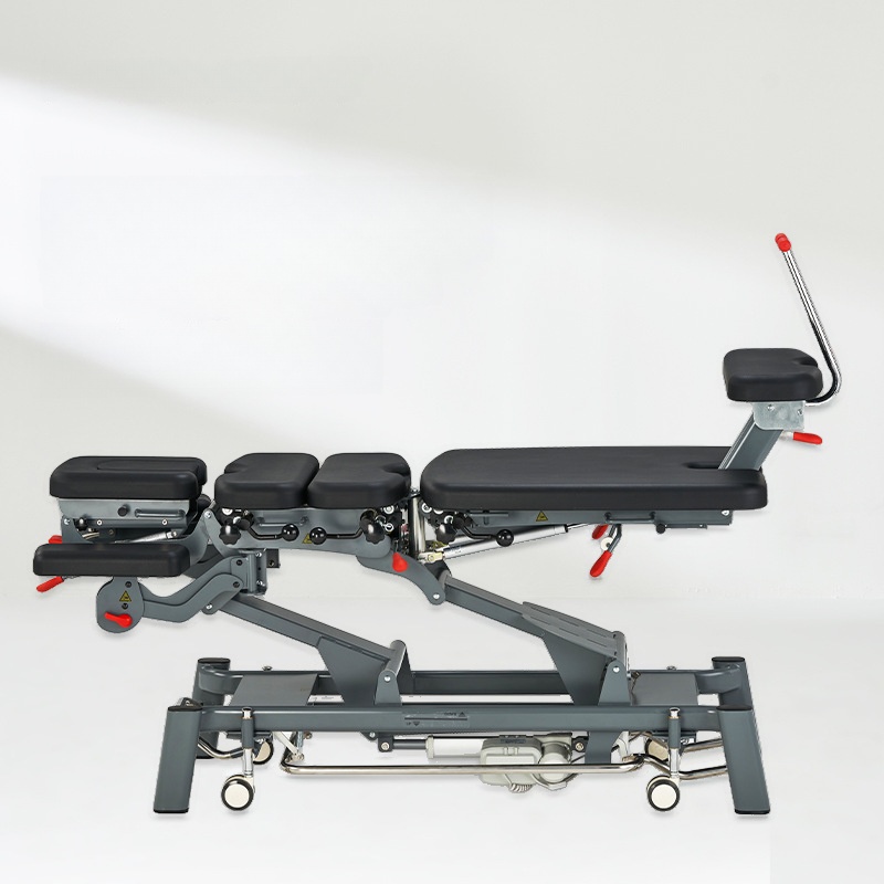 Facial Bed with Metal Curved Base, Height-adjustable, Caster Wheels, Rectangle Top
