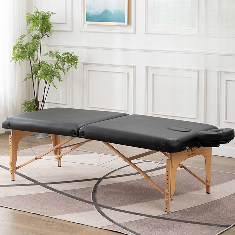 Timber Height-adjustable Stackable Facial Bed with H-Shape Base, Handy and Lightweight