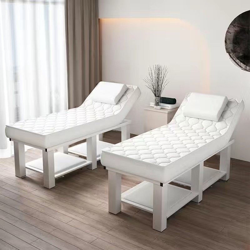 Facial Bed with Fixed Height Iron Rectangle Trestle Base