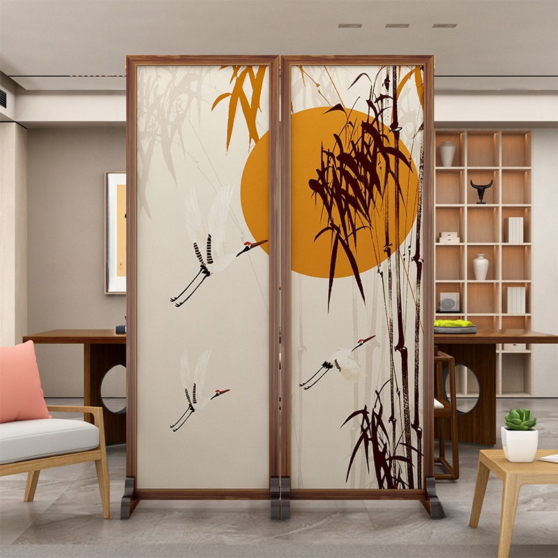 Sepia Room Divider with Translucent Light Filtration, Compact/Single Panel Design, 1/3/2 Panels, Double Sided Print, Gauze Material, and Detached Design