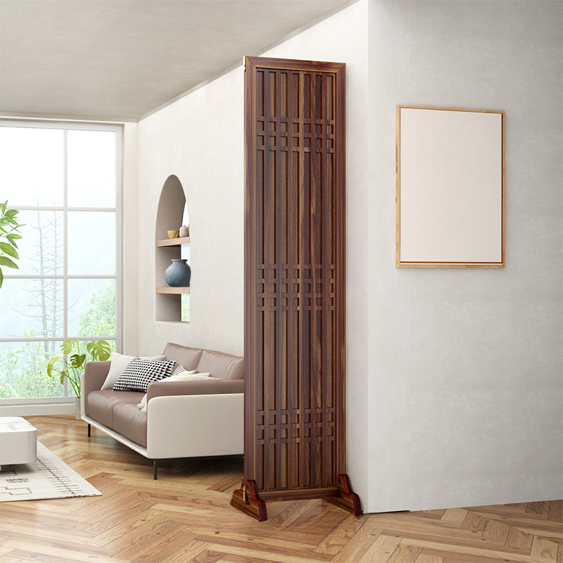 Sepia Art Deco Opaque Room Divider with Detached Lumber Screen, Compact/Single Panel, 4 Panels/1 Panel/3 Panels