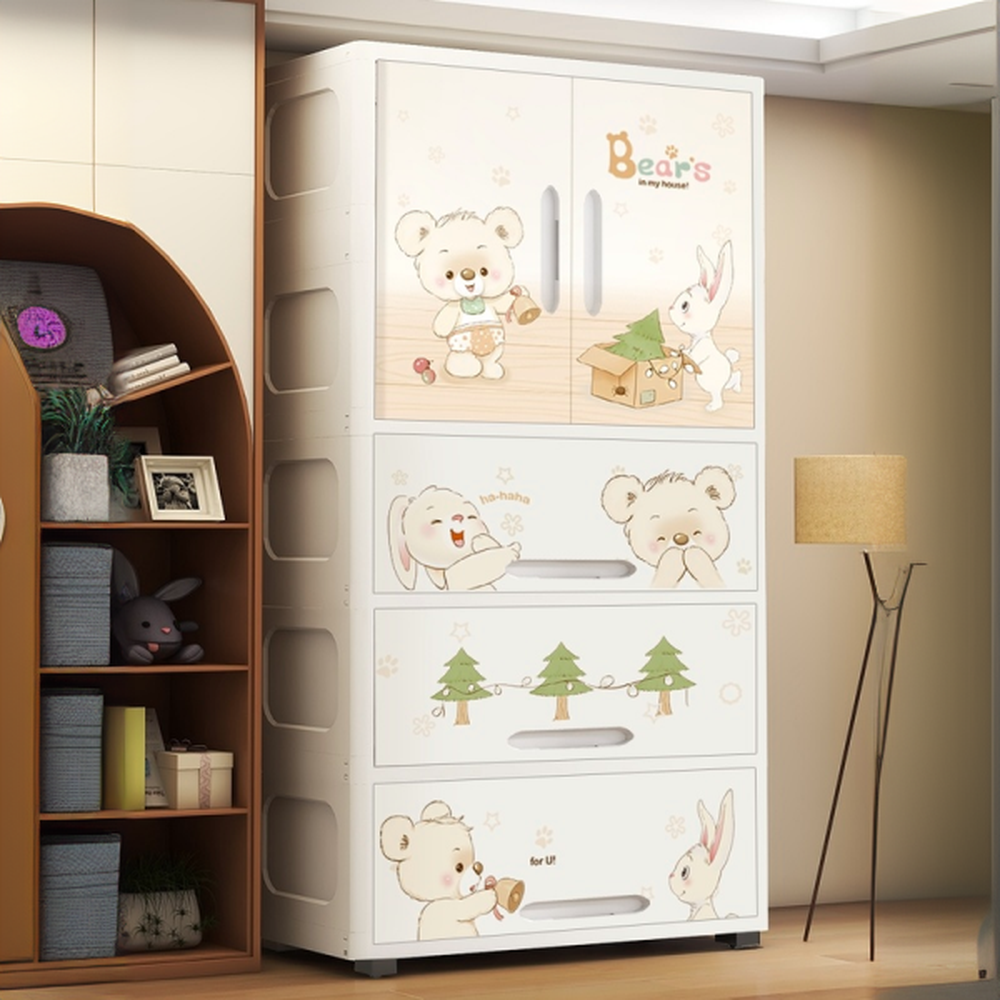 Tan Polymer Compound Wardrobe with Gate