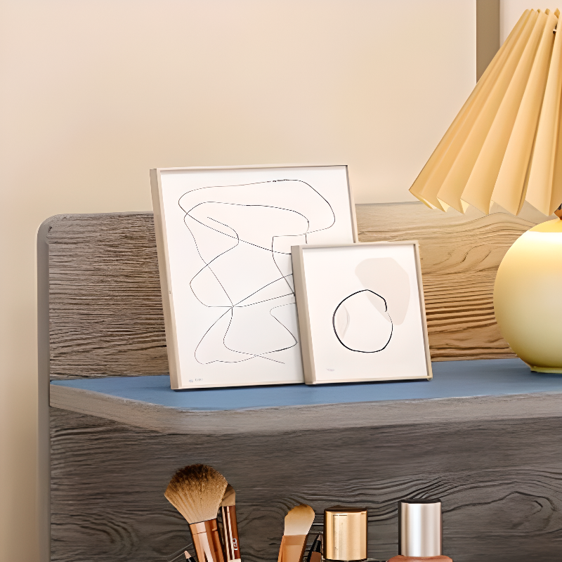 Simplistic Drawer Storage Bedside Table with 2 Shelves and Reclaimed Wood Countertop