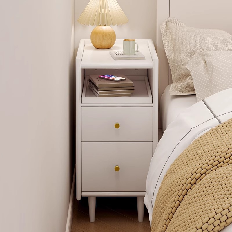 Simplistic Natural Wood Drawer Storage Bedside Table