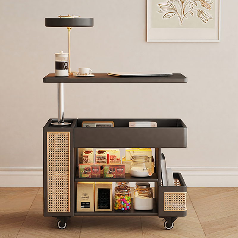 Flexible Height Asymmetrical/Oblong Drink Table with Swivel Wheels