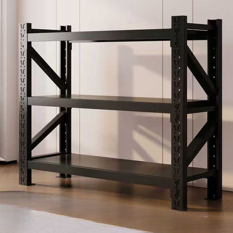 3 Tiers/4 Tiers Rectangle Shelf with Metal Frame in a Simplistic Style