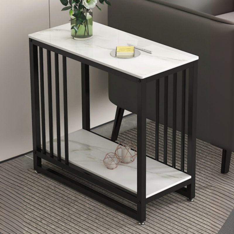 Simple Stone Drink Table with Sledging Base and Rectangle/Square Shelf