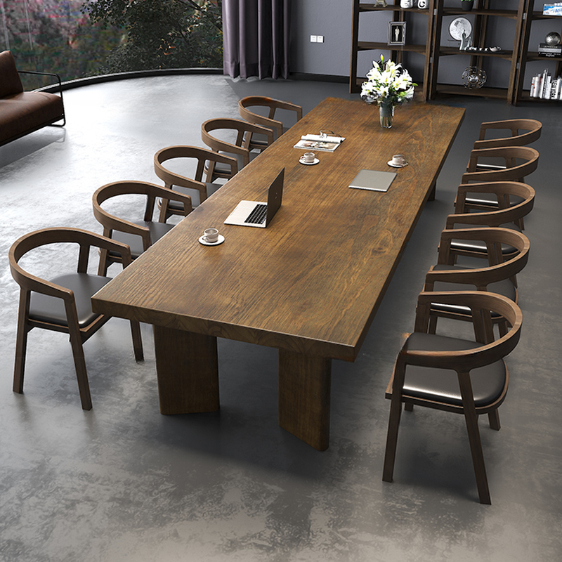 Sepia Real Wood Rectangular Office Conference Table for Seats 12+/10-seater/Seats 12 in a Modern Simple Style