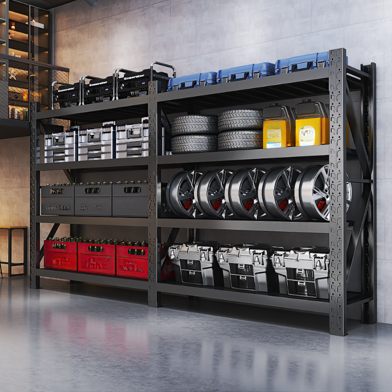 Minimalist Rectangular Warehouse Shelving Rack with 5/4/3 Tiers