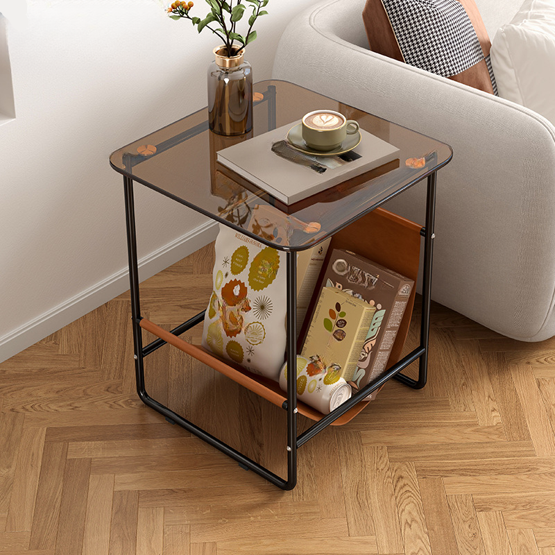 Simple Style Elliptical/Square/Rectangle Vitreous Chairside Table Only with Sledging Base and Shelf