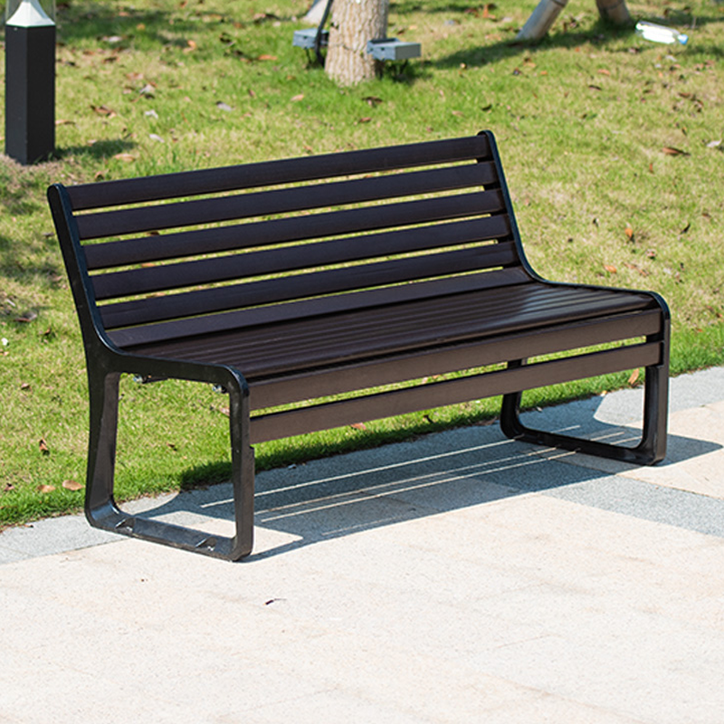 Art Deco Park Bench Rainproof Alloy with Back in Ink