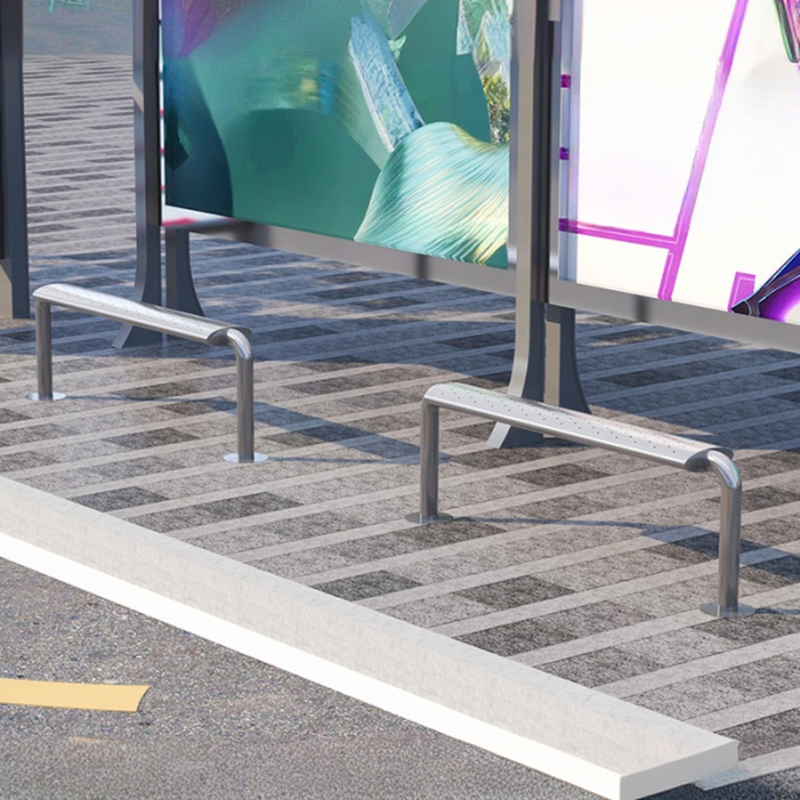 Art Deco Picnic Bench in Stainless Steel Silver, Rust Resistant with Curved Seat