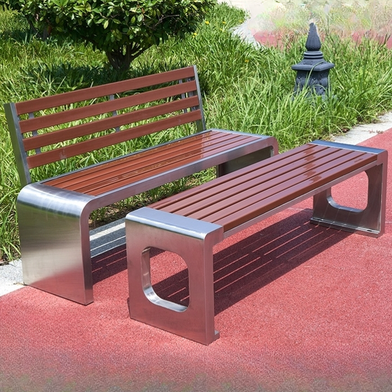 Modern Rainproof Metal Frame Cocoa/Stainless Steel/Multiple Colour Picnic Bench with/without Back