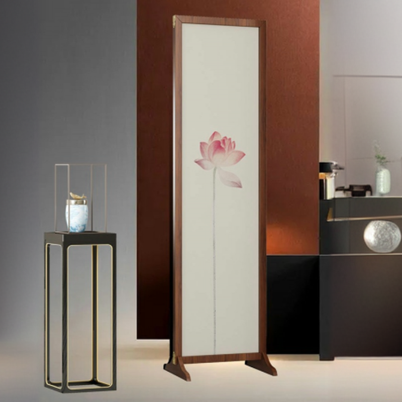 Auburn Contemporary Translucent Wall Partition with Double Sided Print in Gauze, Collapsible/Single Panel with 4 Panels/2 Panels/1 Panel