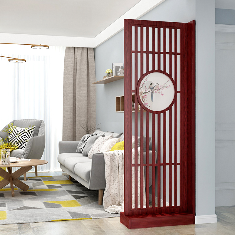 Contemporary Indoor Transparent Single Panel Wall Partition with Double Sided Print Wood in 1 Panel