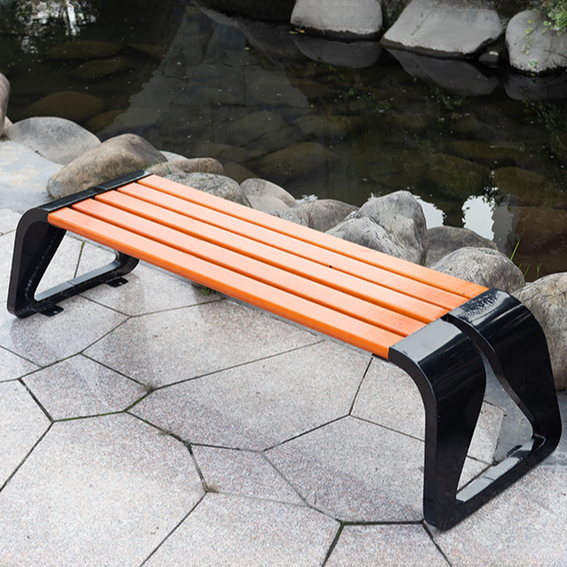 Art Deco Rainproof Engineered Wood Picnic Bench in Tan/Orange