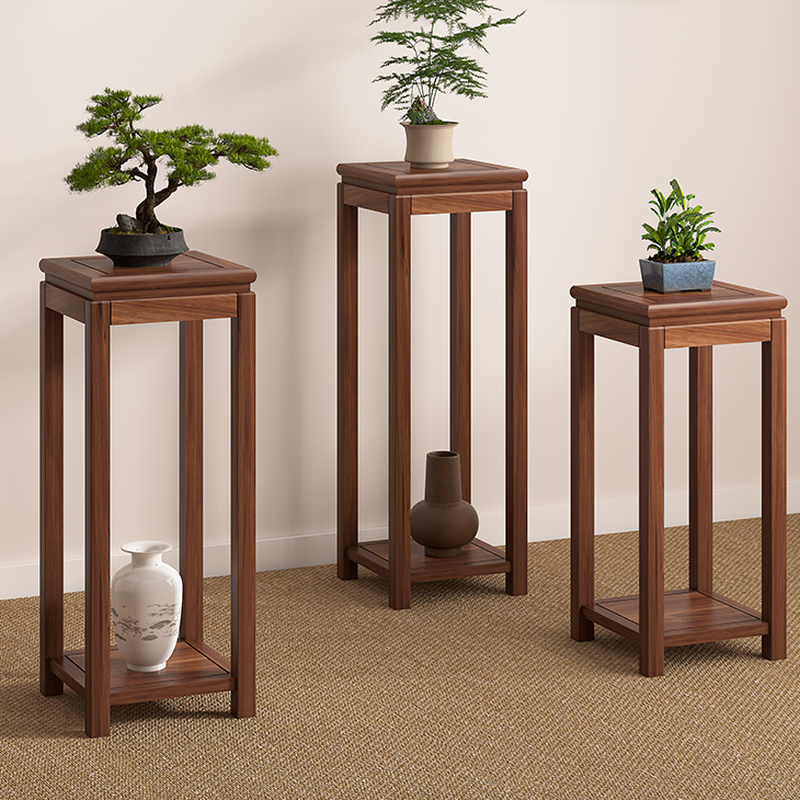 Square/Rectangle Wooden Plant Stand Side Table for Floor