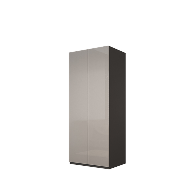 Dove Grey Modern Composite Wood Cabinet Armoire with Soft Close Drawer, Soft Close Door, Interior Shelves, and Clothing Rod