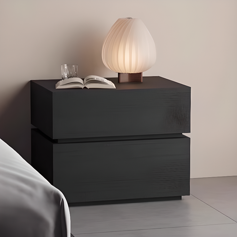 Modern Simple Style Wood Drawer Storage Nightstand with 2 Drawers