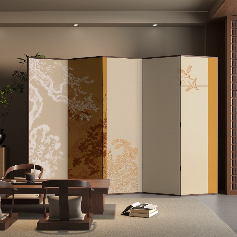 Multicolour Contemporary Indoor Opaque Collapsible Pine Wood Wall Partition