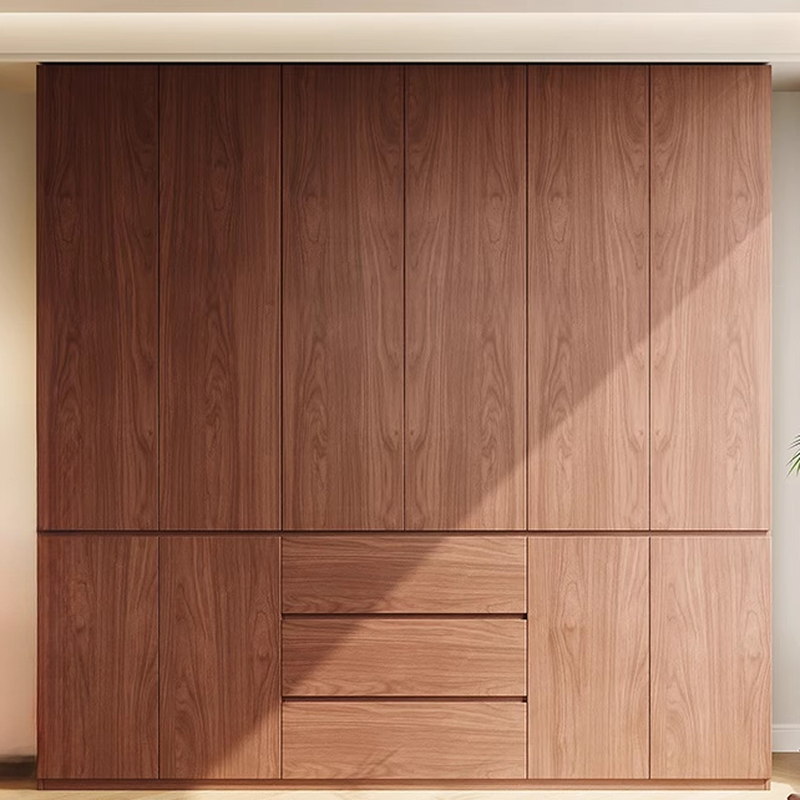 Cocoa Modern Natural Wood Cabinet Armoire with Soft Close Drawer, Soft Close Door, Interior Shelves, and Clothing Rod
