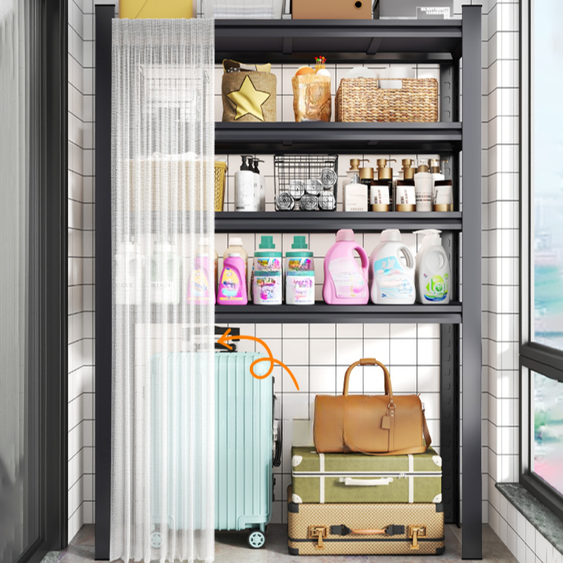 Ink Steampunk Steel Warehouse Shelving Rack with Storage Shelves and Unattached Installation