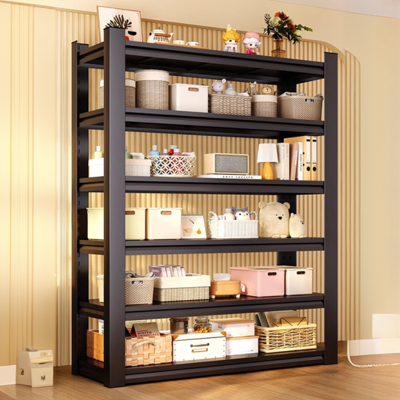 Steampunk Steel Storage Rack with Storage Shelves, Unattached Installation