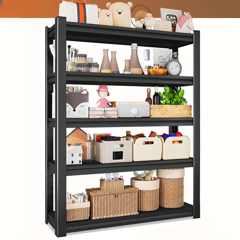 Modern Simple Style Flameproof Steel Warehouse Shelving Rack with Adjustable Shelves, Unattached