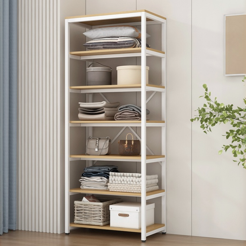 White Modern Free Standing Coat Tree with Repository and Steel Frame