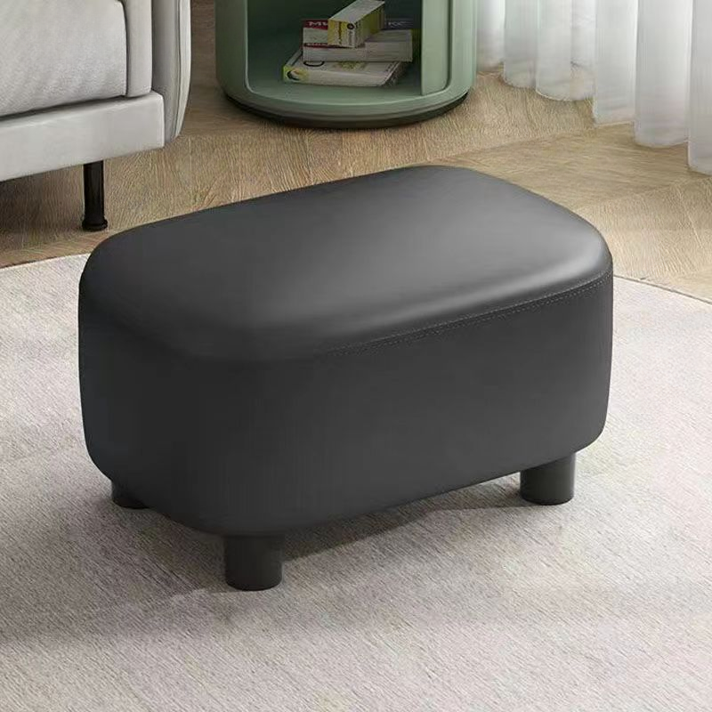 Modish Rectangular Solid Colour Standard Ottoman in Leatherette with Lemon Colour, Lime Green, and Tangerine Colour