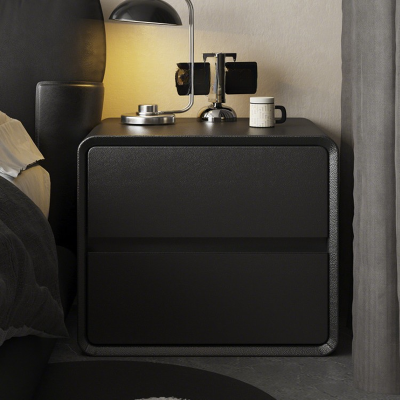 Organic Modern 3 Tiers/2 Tiers Nightstand With Drawer Organization and Pleather Countertop