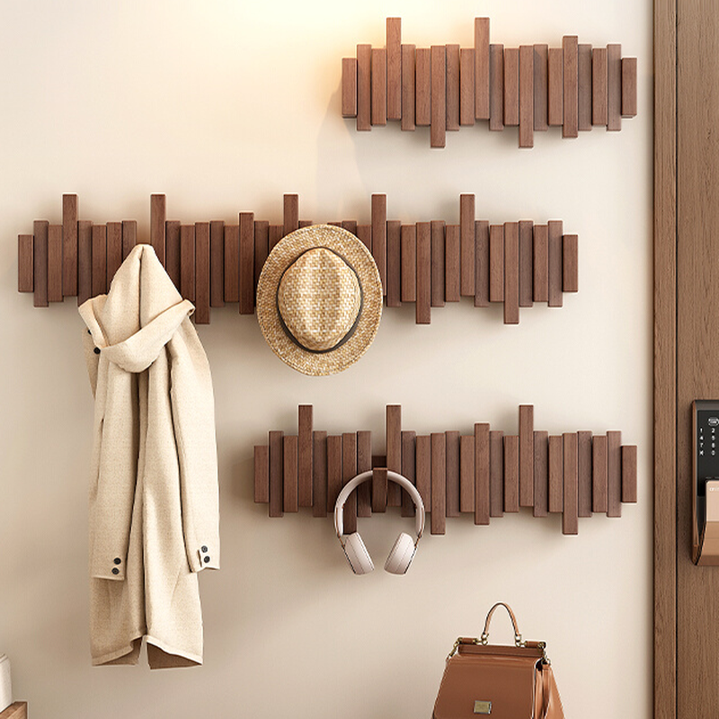 Contemporary Coat Rack with Rubberwood Frame and Wood Hook