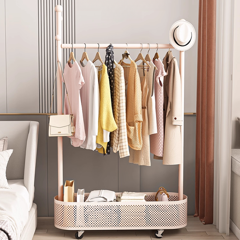 Contemporary Free Standing Coat Rack with 1 Shelf, Alloy Frame, Open-air Storage, and Alloy Hook