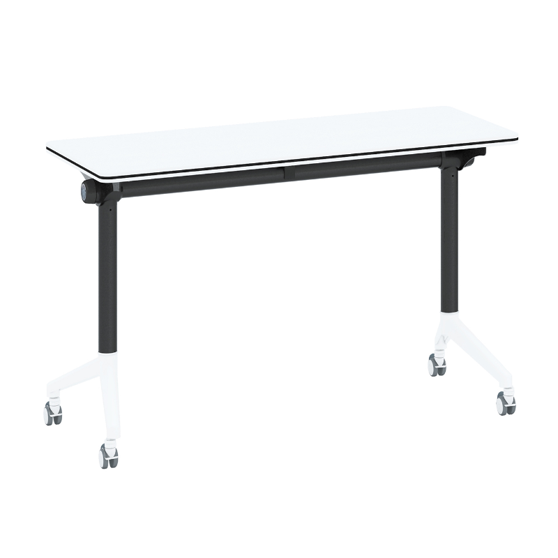White Modern Simple Style Rectangle Conference Table with Modular Configuration for 6-person Seating in Engineered Wood