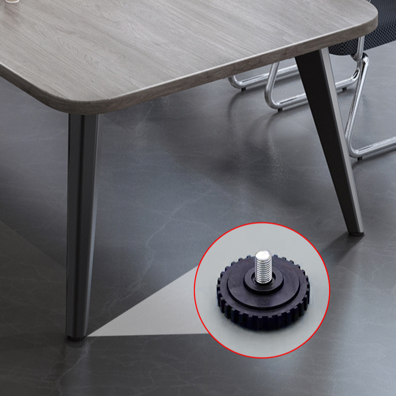 Matte Black Modern Simple Style Rectangle Conference Table for 6 with Engineered Wood Top