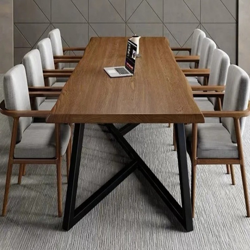 Cocoa Modern Simple Style Conference Table, Rectangle Top, 10/8/6-person Seating, Real Wood Tabletop