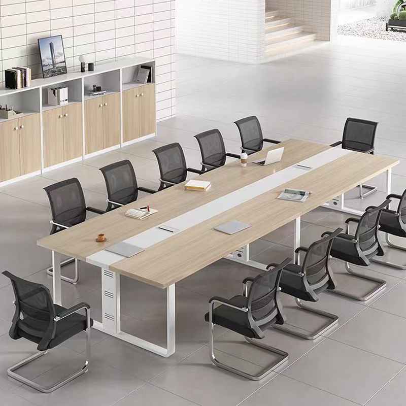 Simplistic Faux Wood Unfinished Colour Rectangular Conference Room Table 10-person Seat/Seats 12+/12-seater
