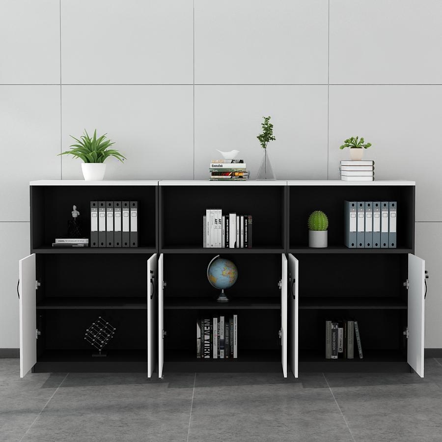 Chalk Moisture-proof Manufactured Wood Base Cabinet with Shelving, Drawers, and Locking Door in 4-Wide/3-Wide/2-Wide Compartments
