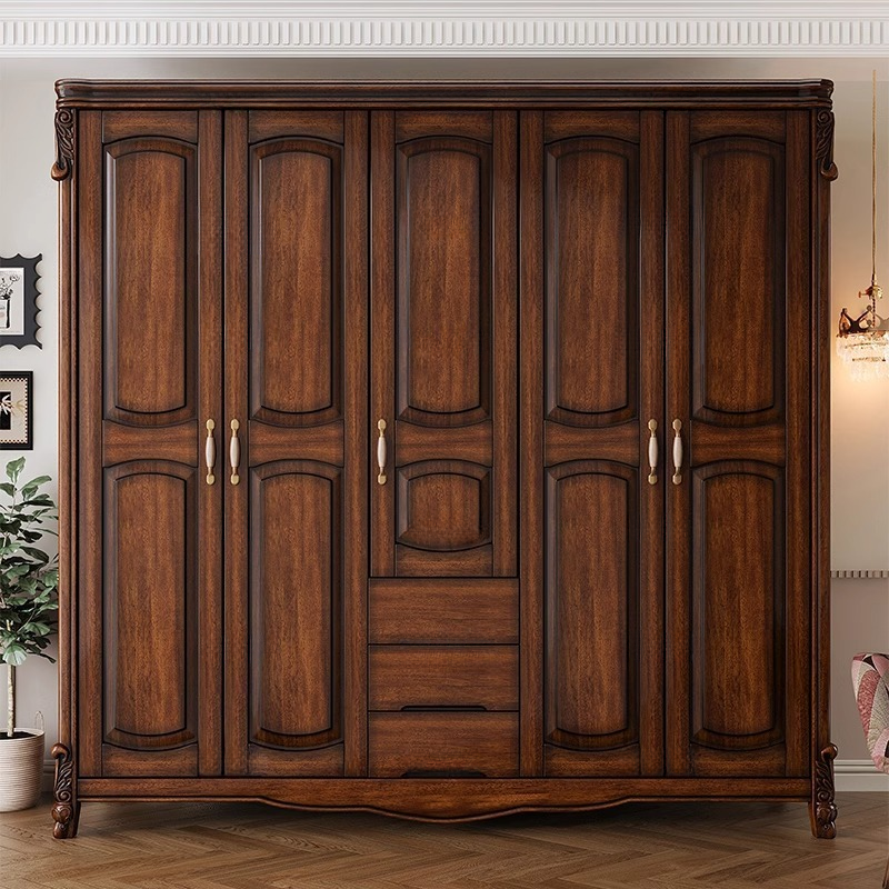 Independent Wardrobe Closet with 4 Drawers and Gate